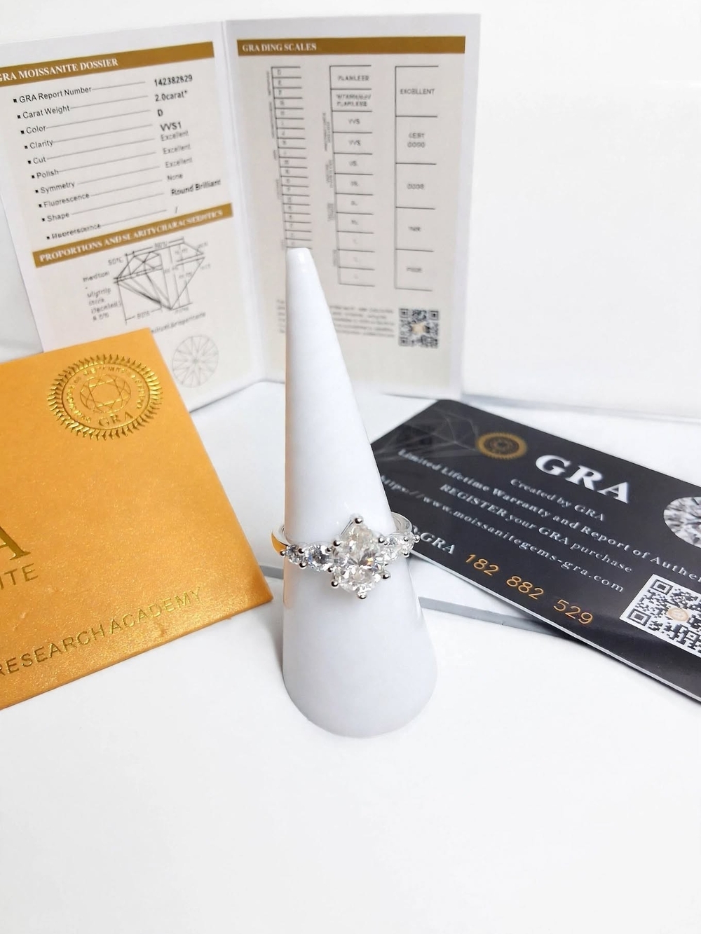 Introducing Pure Perfection - 2.0ct D VVS1 GRA Certified Moissanite Ring